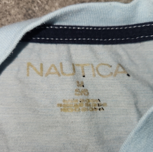 NAUTICA Blue Short Sleeve Shirt with Dark Blue Nautica Emblem Size 5 - Picture 3 of 3